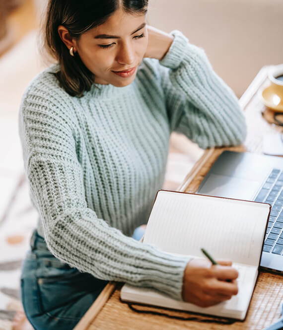 entrepreneur freelancer looking for a job on her laptop