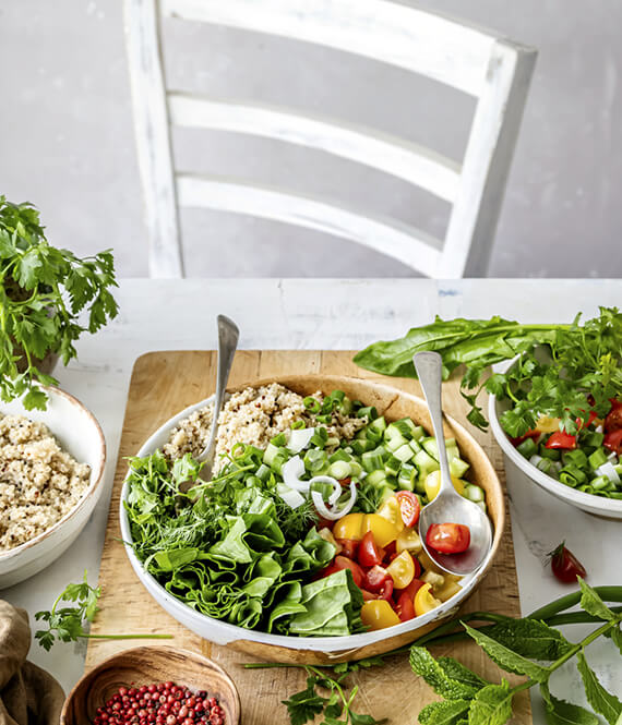 plant-based food from a model diet recipe book