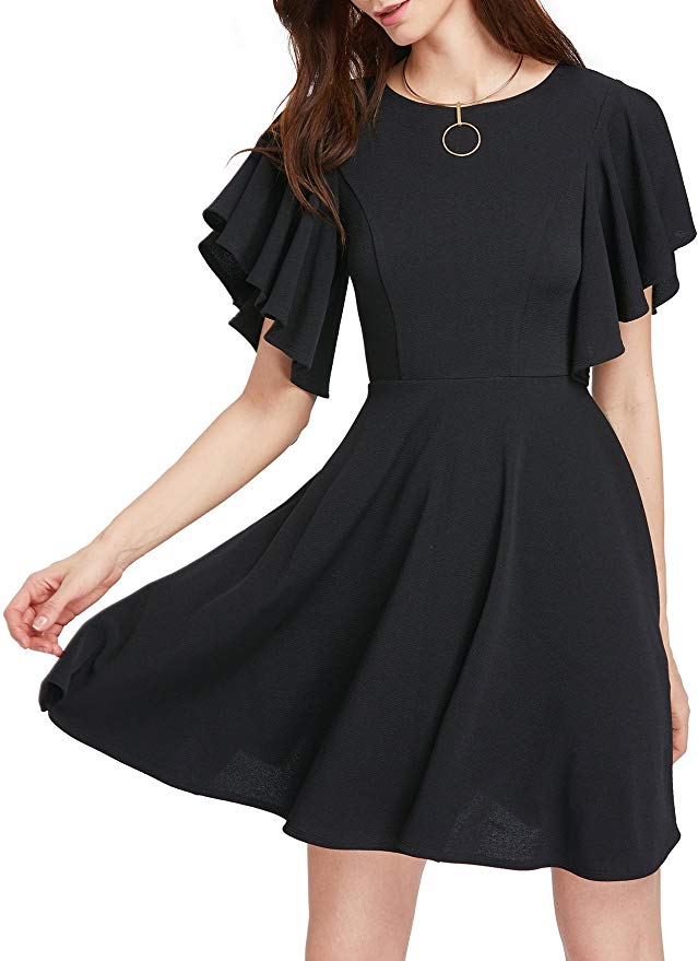 flowy black dress for a date
