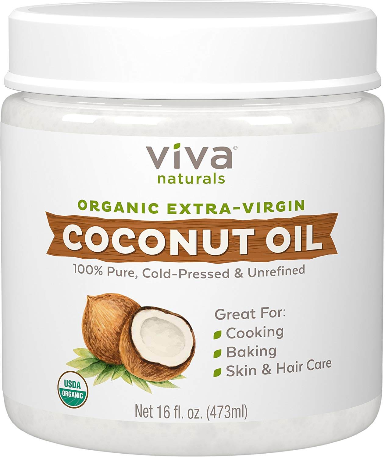 A bottle of organic extra-virgin coconut oil