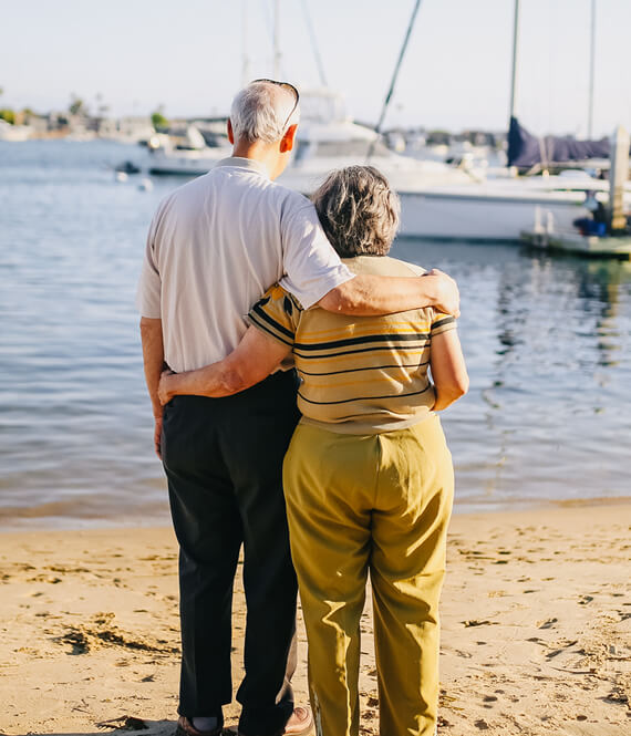 two seniors helping each other to deal with anxiety