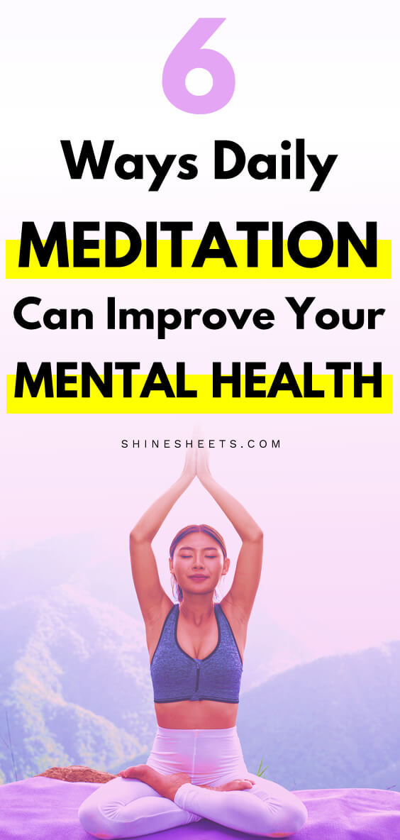 Young asian woman sitting on a mountain in yoga pose and practicing her daily meditation.