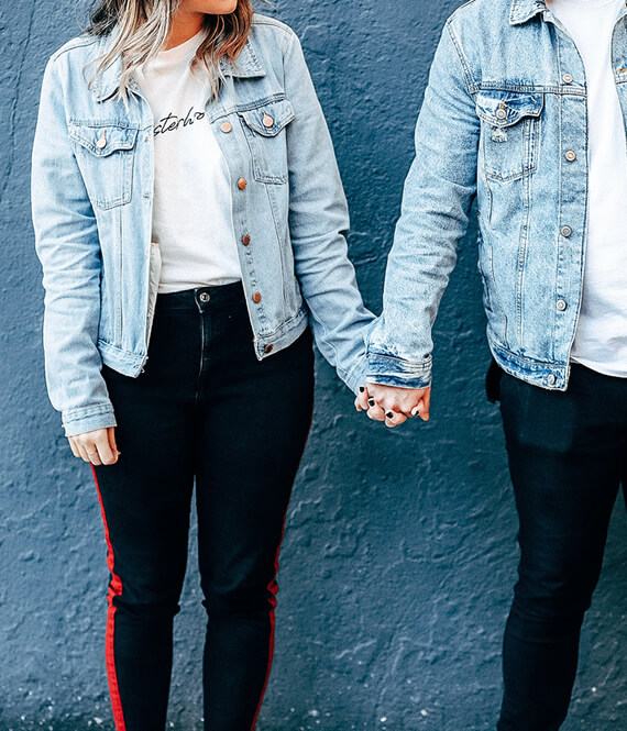 two people holding hands