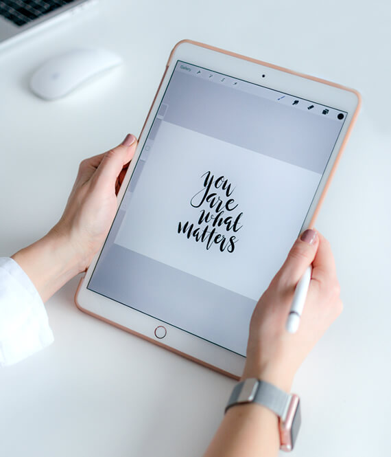 affirmation quotes written on on tablet