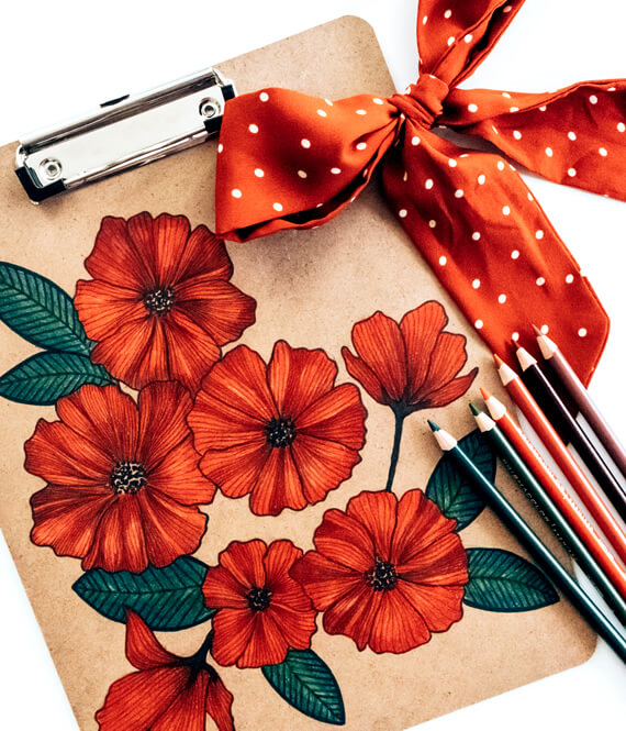 creative painting on a card board