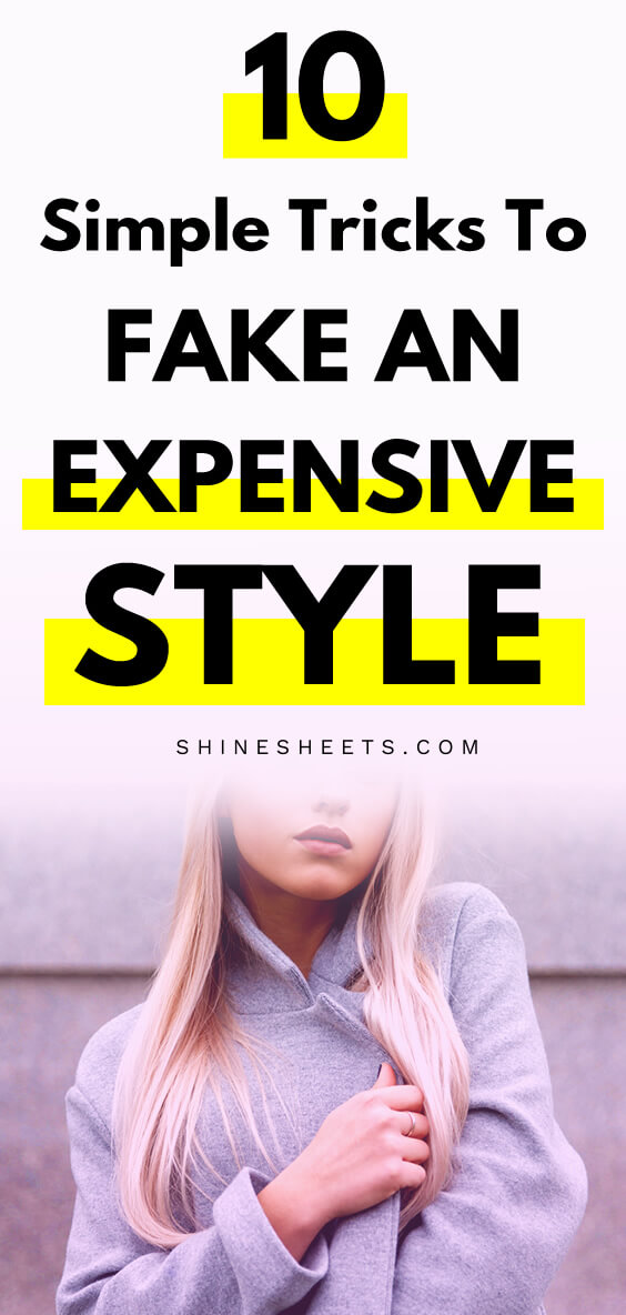 A blonde beautiful woman shows how to look expensive