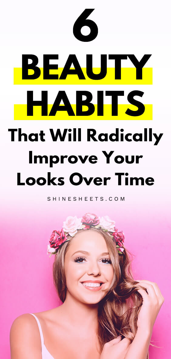 Beautiful young woman with flowers on her head showing off the results of her beauty habits