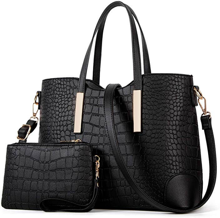A hard black designer bag as an example of how to look expensive