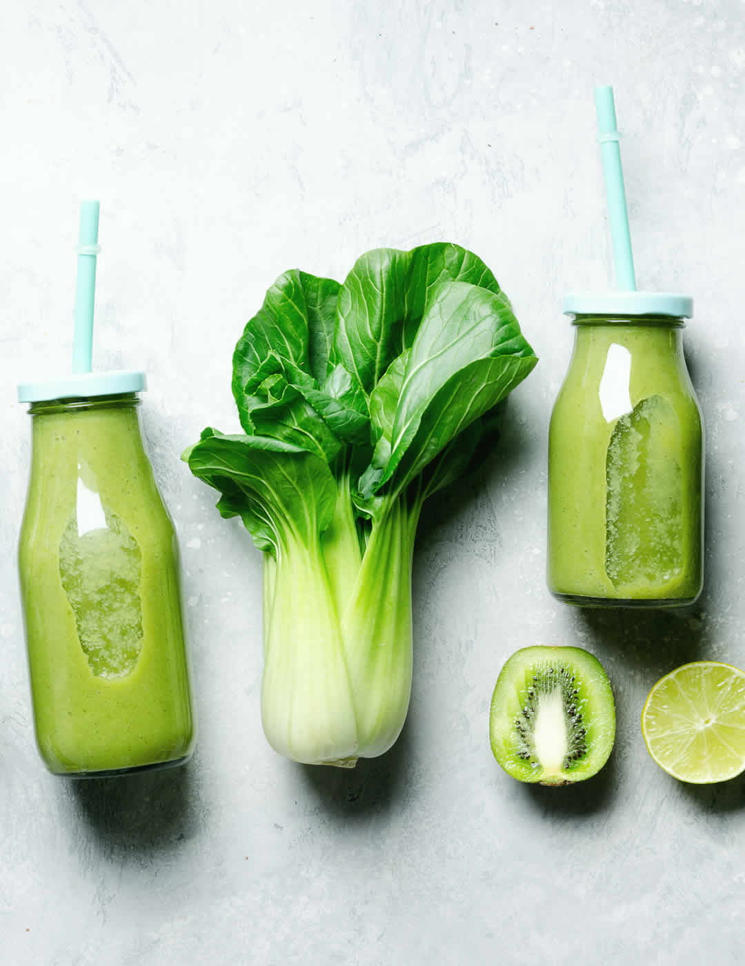 Wellness day hreen smothies made from kale, kiwi and lime