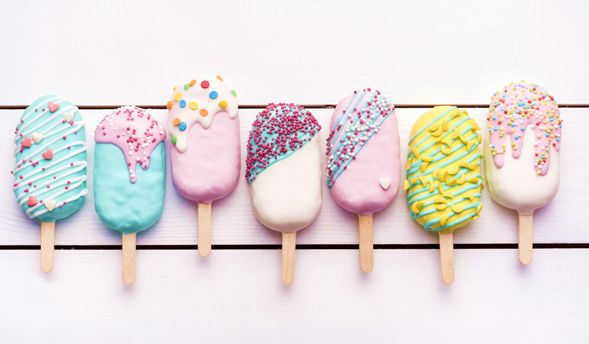 An assorti of colorful ice-cream posicles as away to have more fun in the kitchen