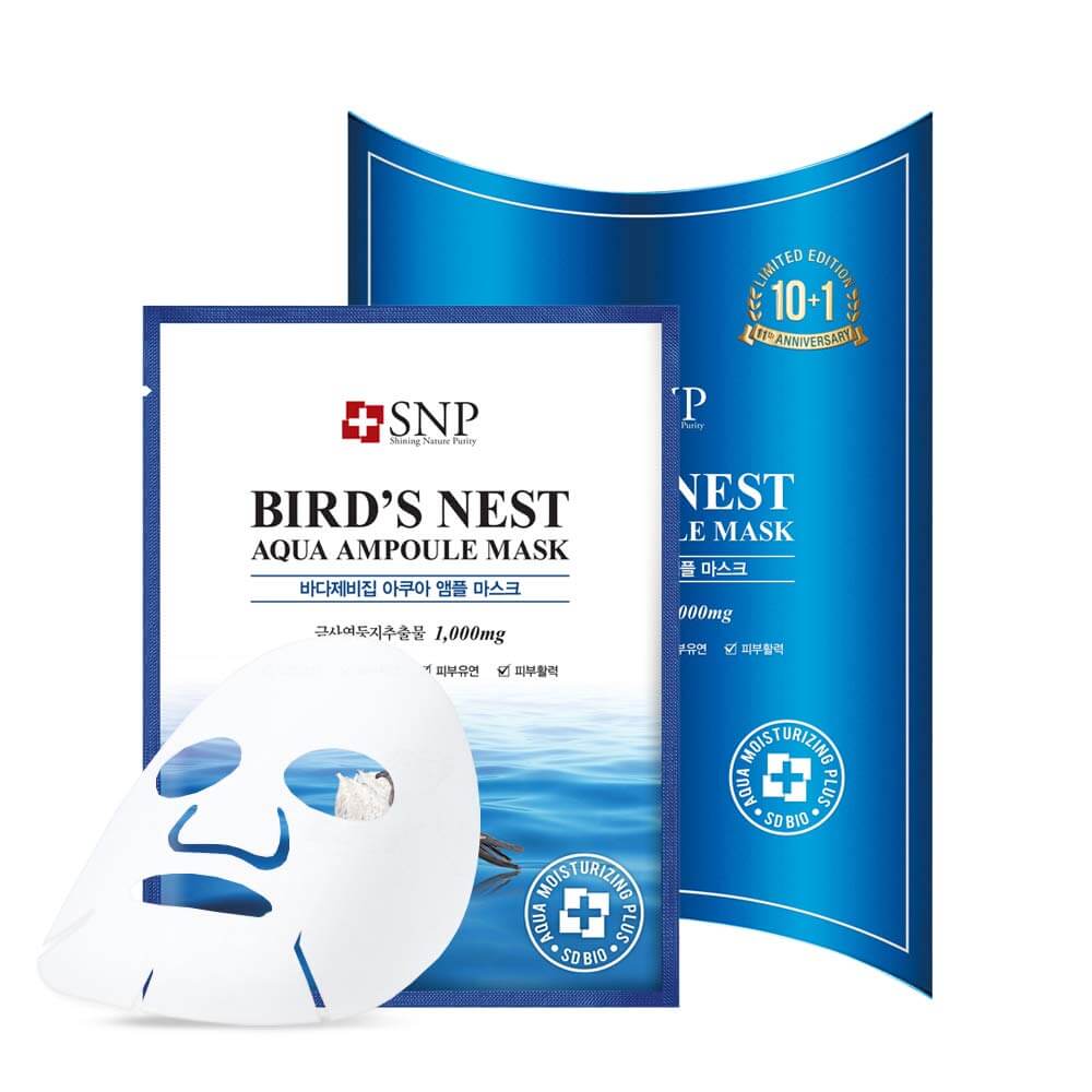 Korean face mask SNP Bird's Nest Aqua Ampoule Mask
