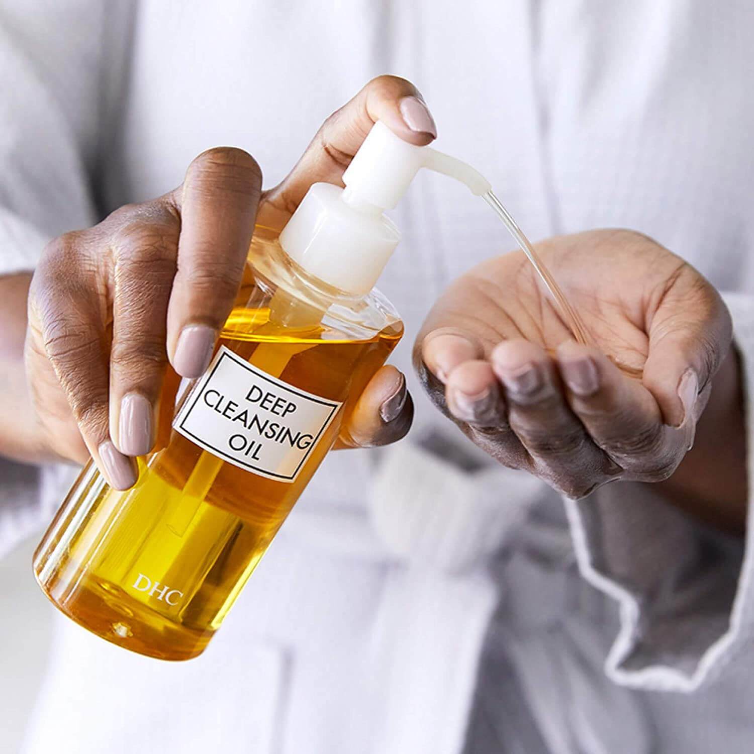 DHC Deep Cleansing Oil being used before a hydrating facial