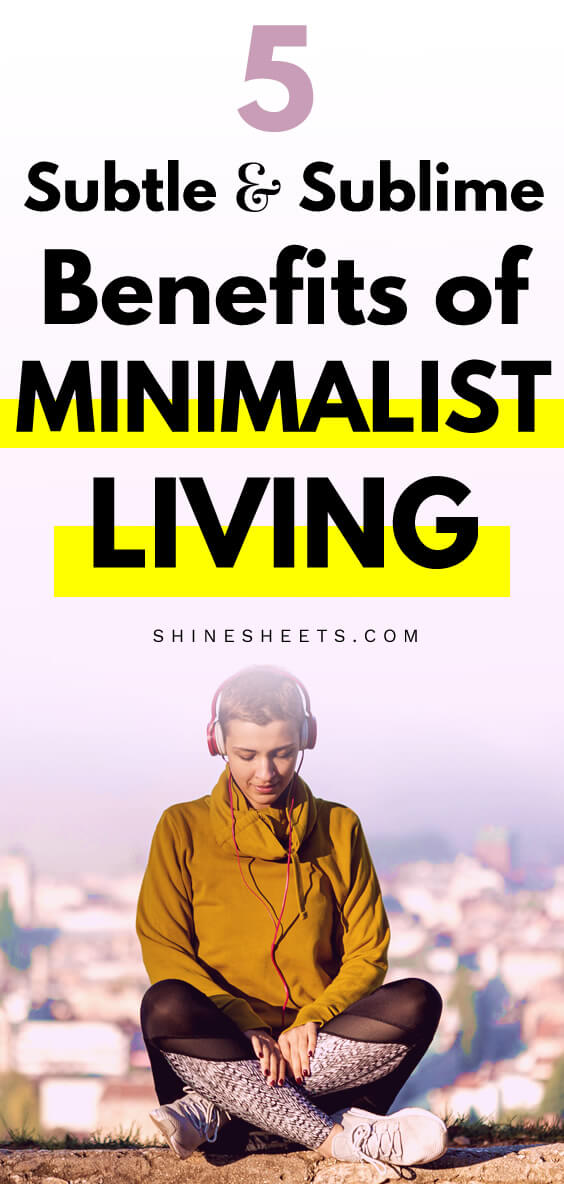 A woman with headphones sitting on the roof top and enjoying her minimalist living