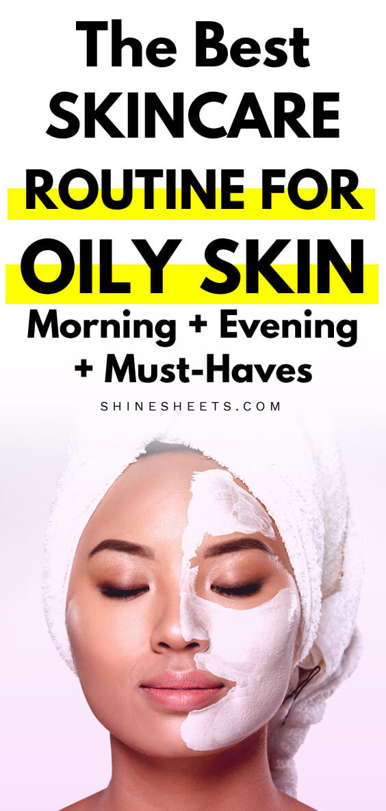 Asian woman with a towel perfoming skincare routine for oily skin