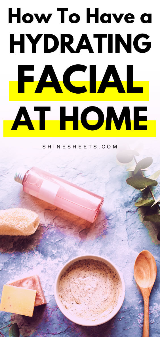 Tools, serums, soaps and lotions for hydrating facial at home
