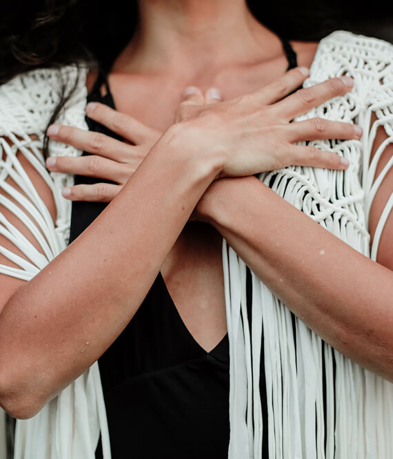 woman expressing gratitude