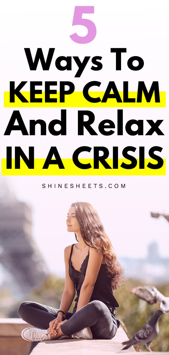 A woman trying to keep calm and relax while sitting on the rooftop.