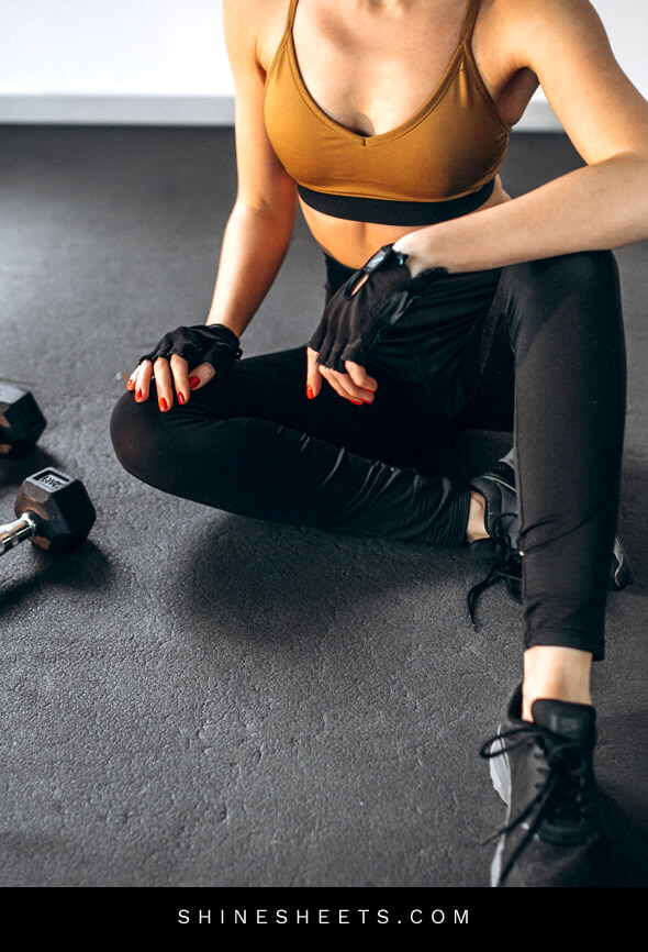 unrecognizable woman shows how to get a slimmer face with sports lifestyle