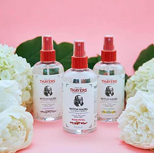 Thayers witch hazel facial mist bottles and peonies