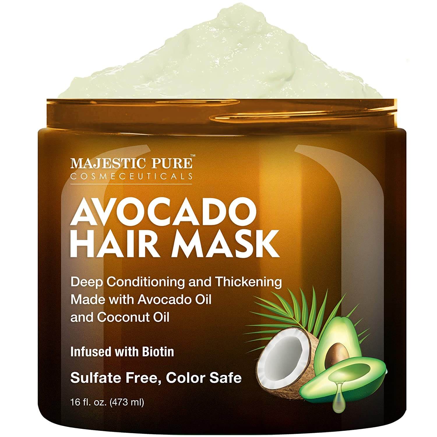Avocado hair mask in a jar as one of the tips for healthy hair