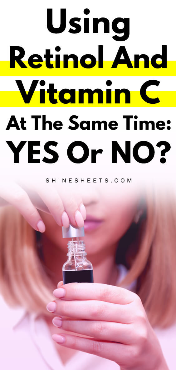 womanopening serum bottle to use retinol and vitamin c together