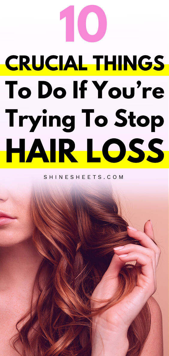 Young redhead woman showing that she can't stop hair loss