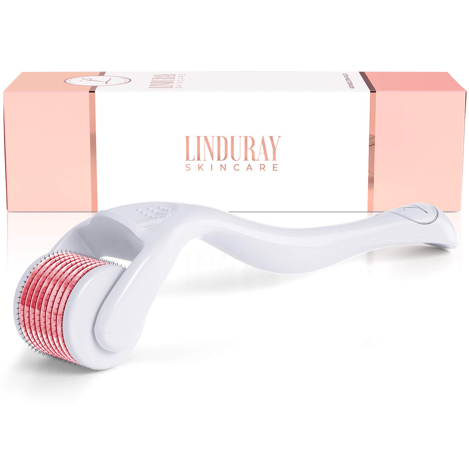 Linduray skincare derma roller device pink