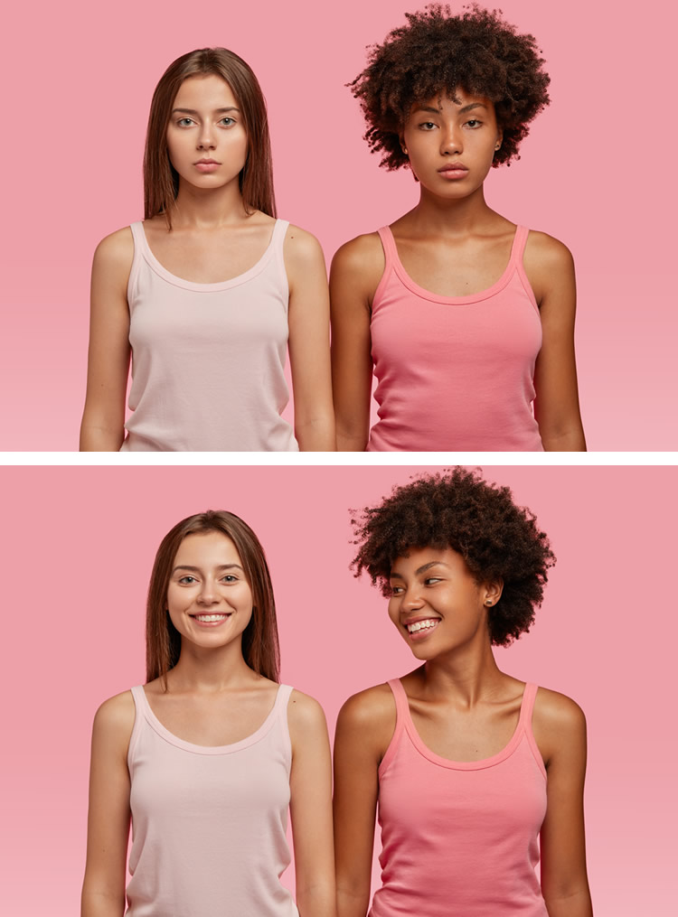 an example of how to look good by smiling