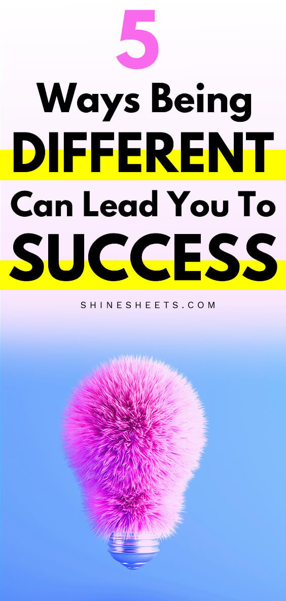 Pink fluffy light bulb as a concept of being different