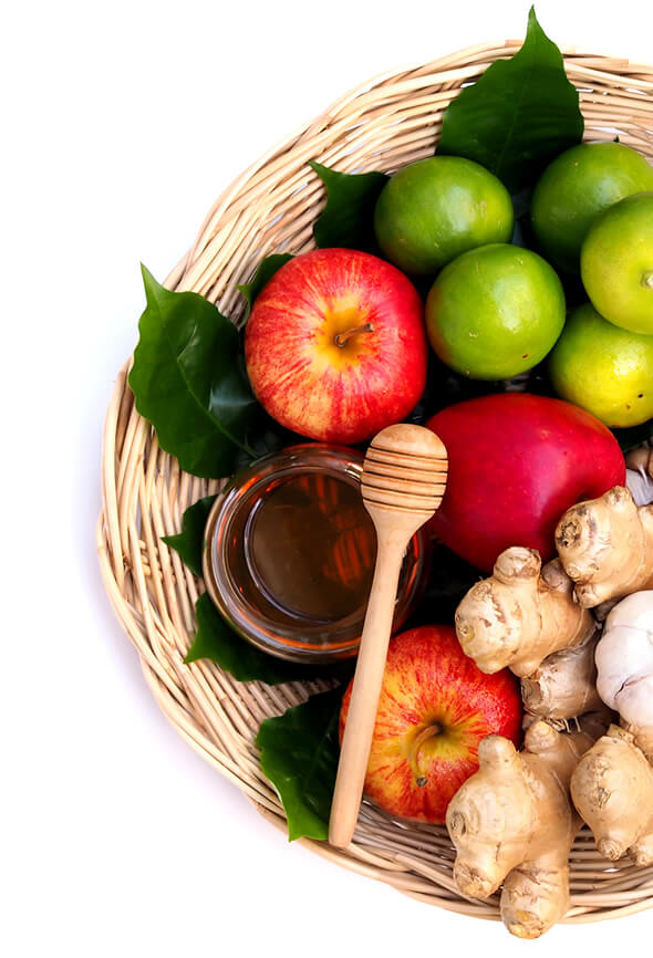 honey apples and ginger citrus drinks as foods that fight infection