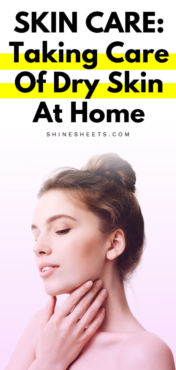 young woman taking care of dry skin