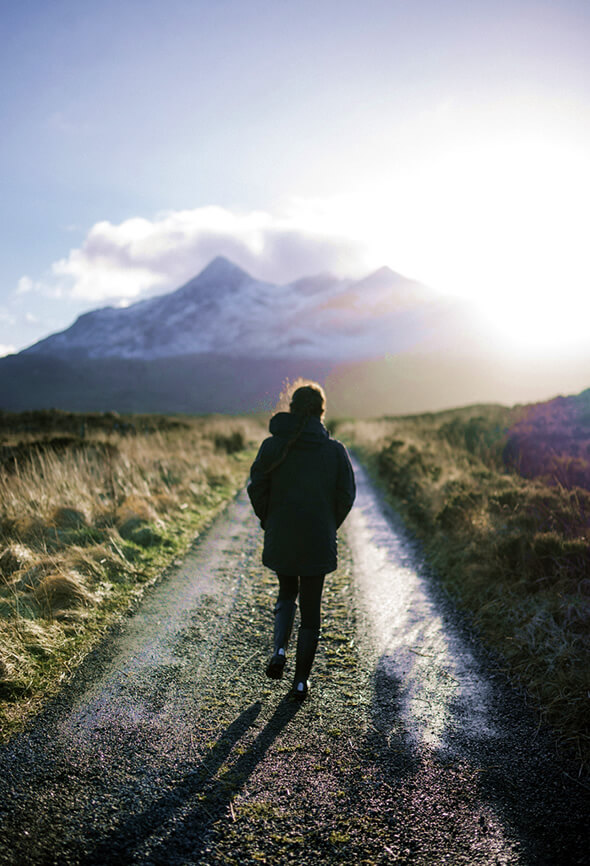 woman walking to feel better