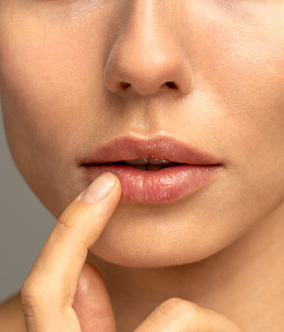 woman with naturally pretty scrubbed lips