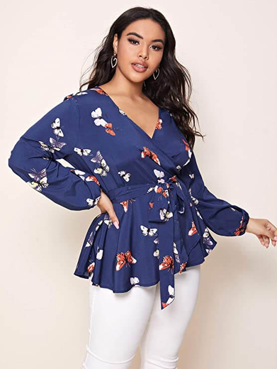 plus size woman in flowy gorgeous top