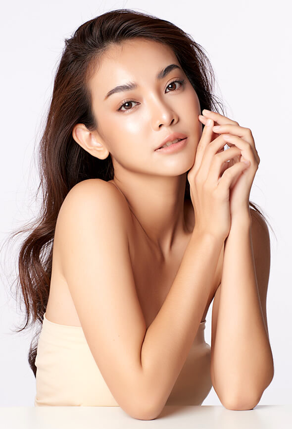 asian woman with clear skin after enzyme peel