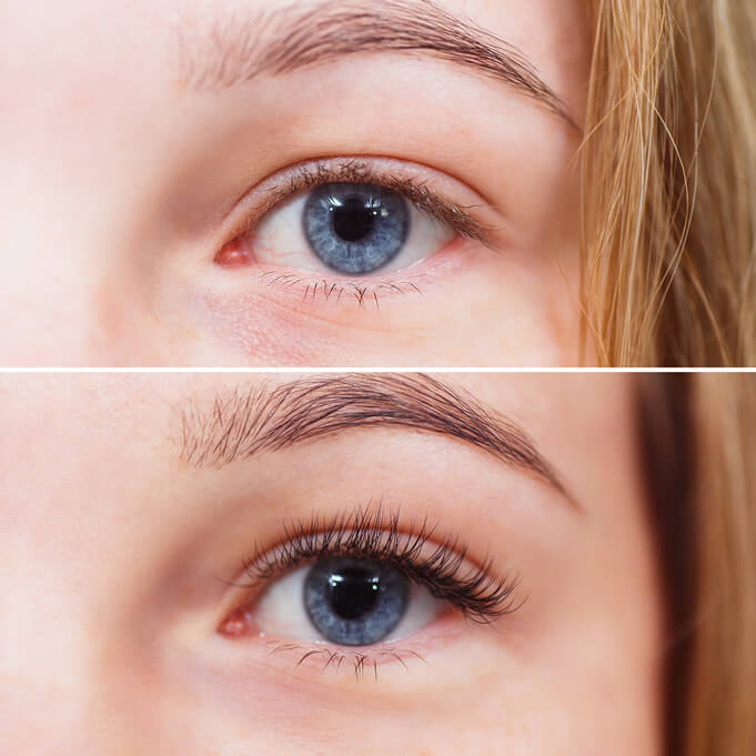 eyelash lift before and after picture