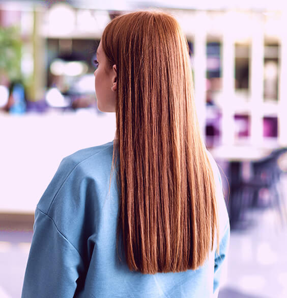 beautiful redhead hair after having a hair spa day