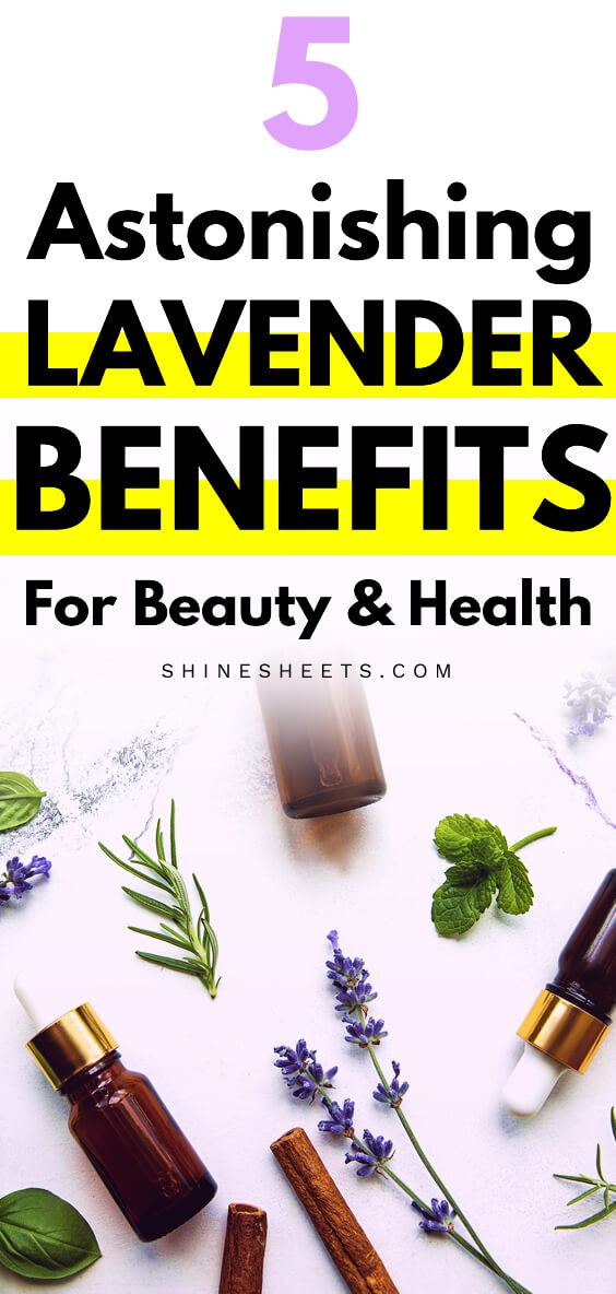 lavender benefits asociative photo with lavender plants and oils