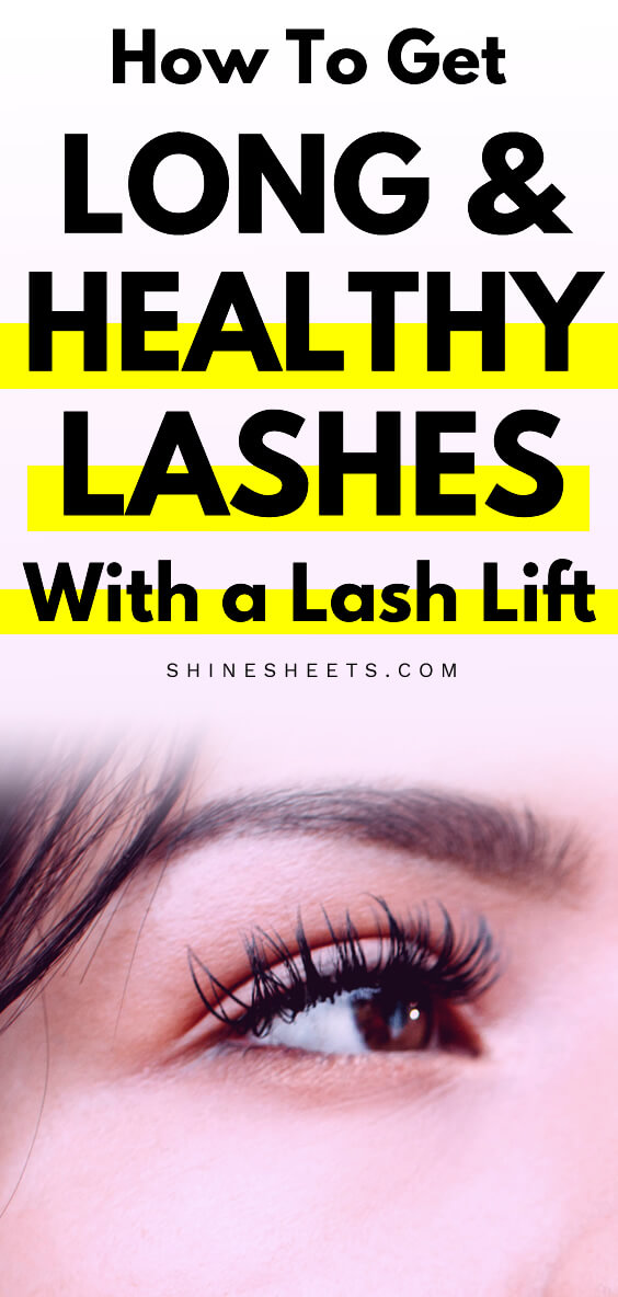 woman eye after an eyelash lift