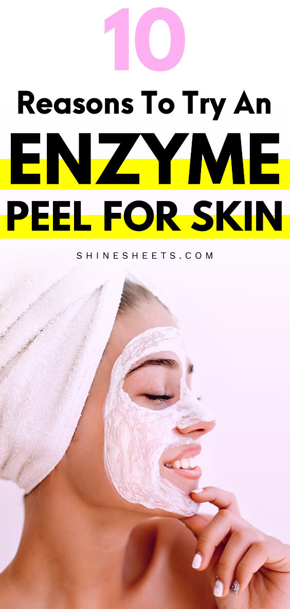 young woman smiling with an enzyme peel on her face
