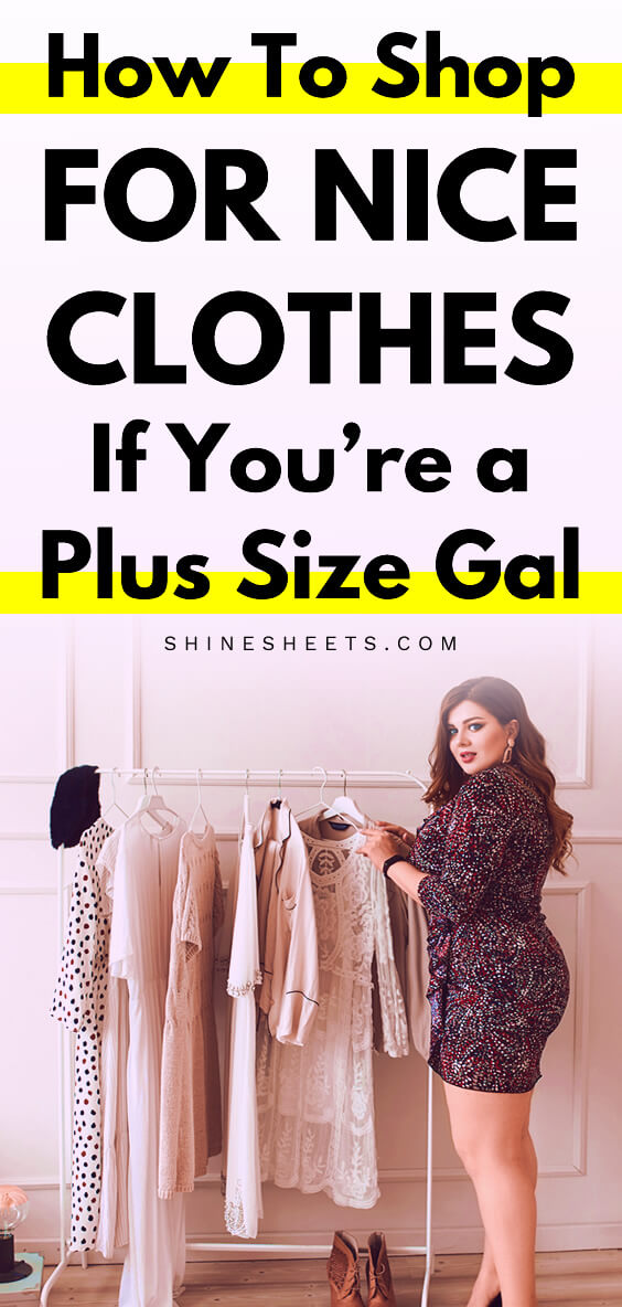 plus size model near the clothes rack