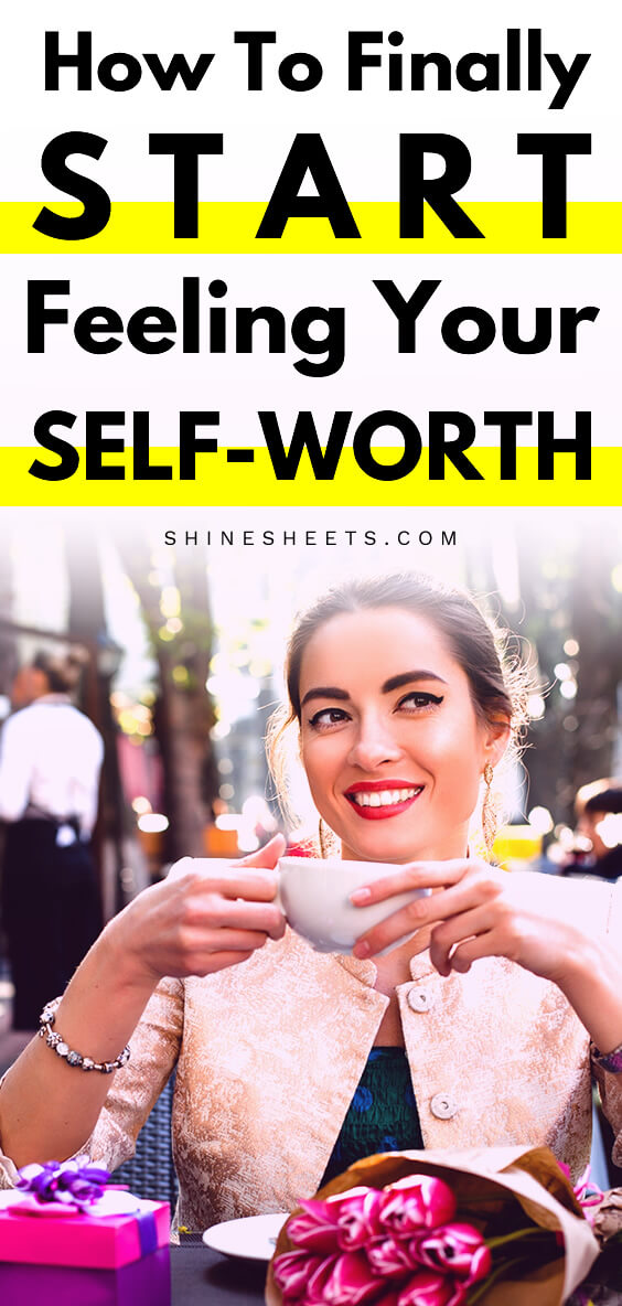 woman sitting in a park and smiling with self-worth in her eyes