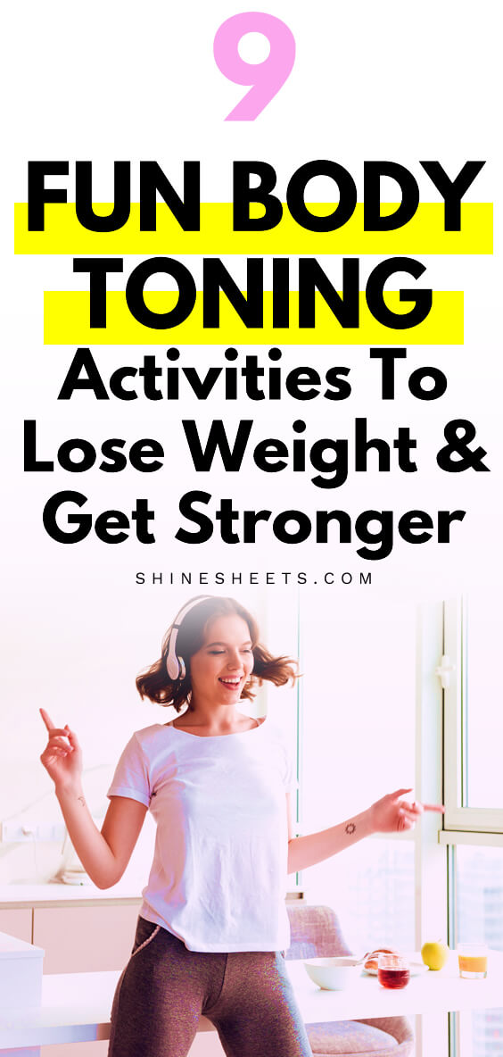 woman dancing as part of her body toning activities