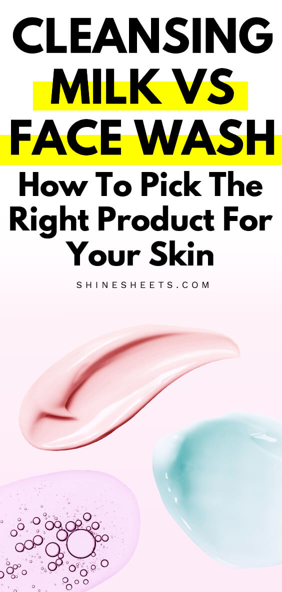 cleansing milk and face wash textures