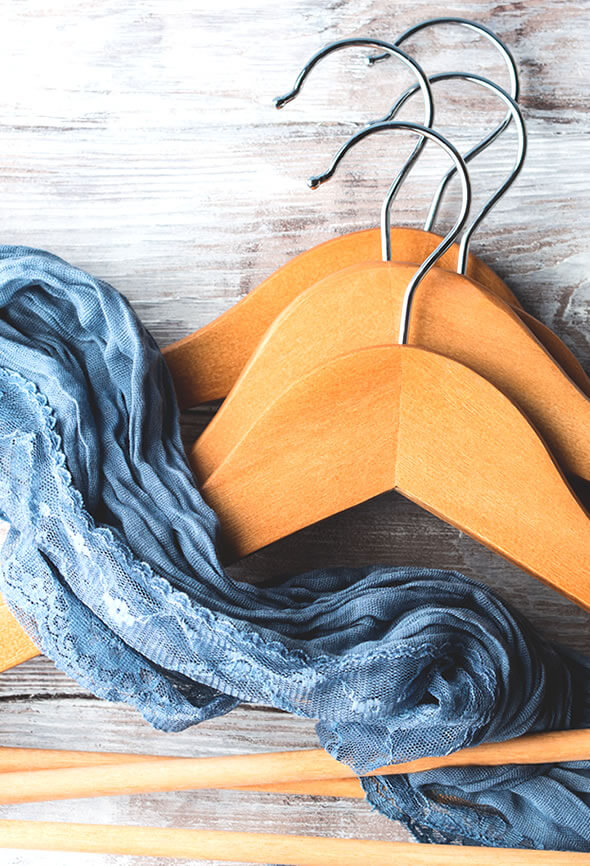 clothe hangers and silk