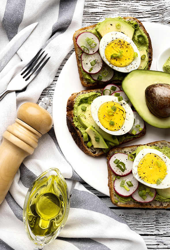 eggs on avocado toast