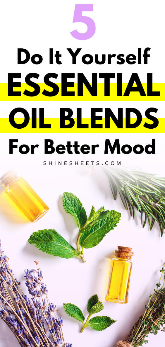 essential oil blends lavender rosemary mint on the table