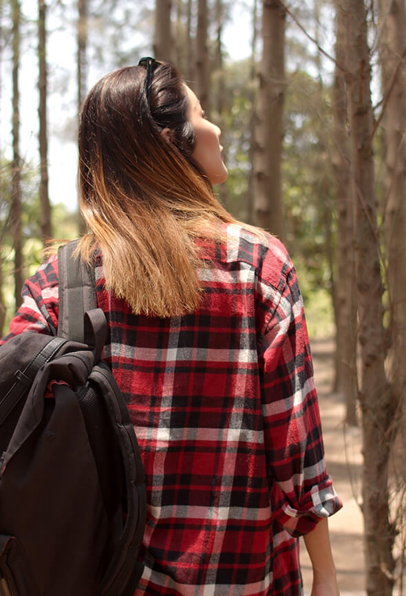 woman doing a wilderness therapy