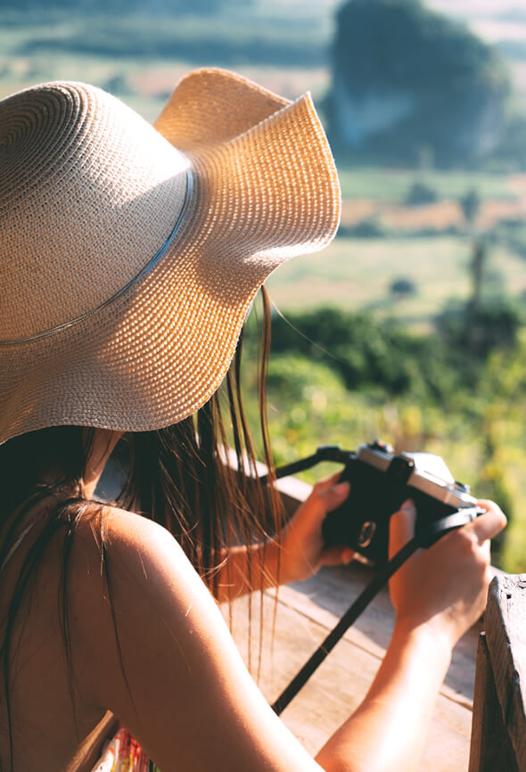 woman taking pictures