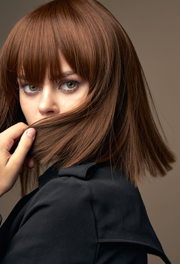 woman with frizz-free hair